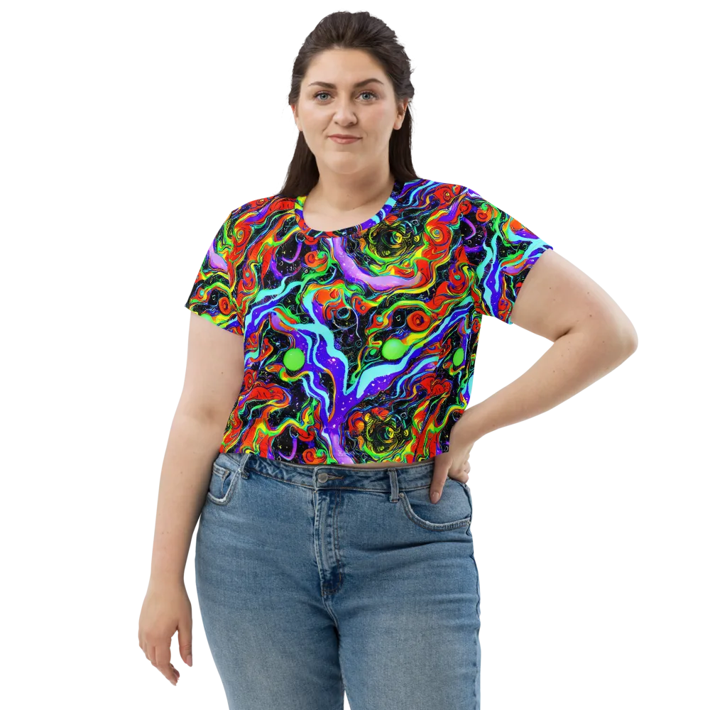 Radiant Undertow on Crop Tee — Front