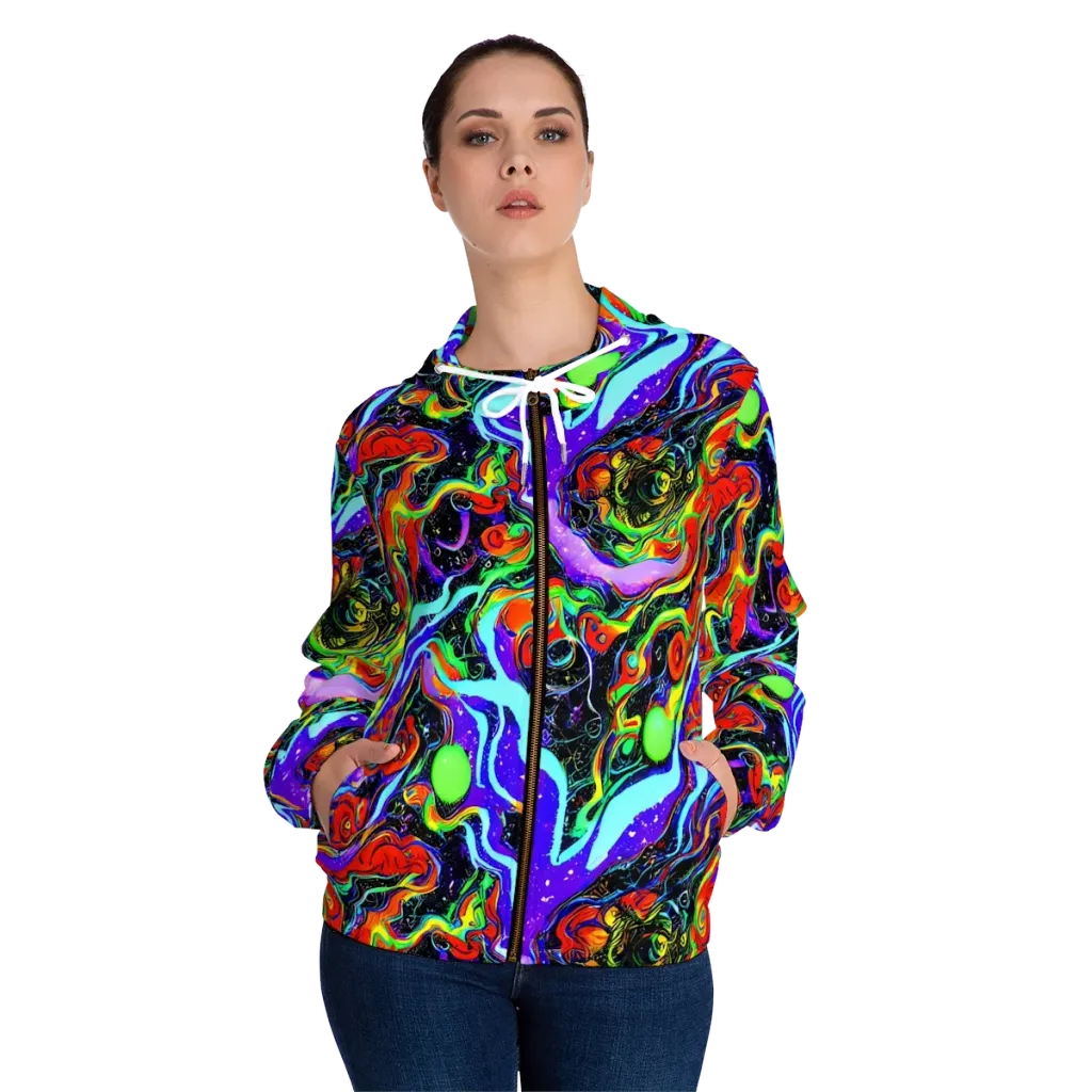 Radiant Undertow on Women's Full-Zip Hoodie — Front On Person