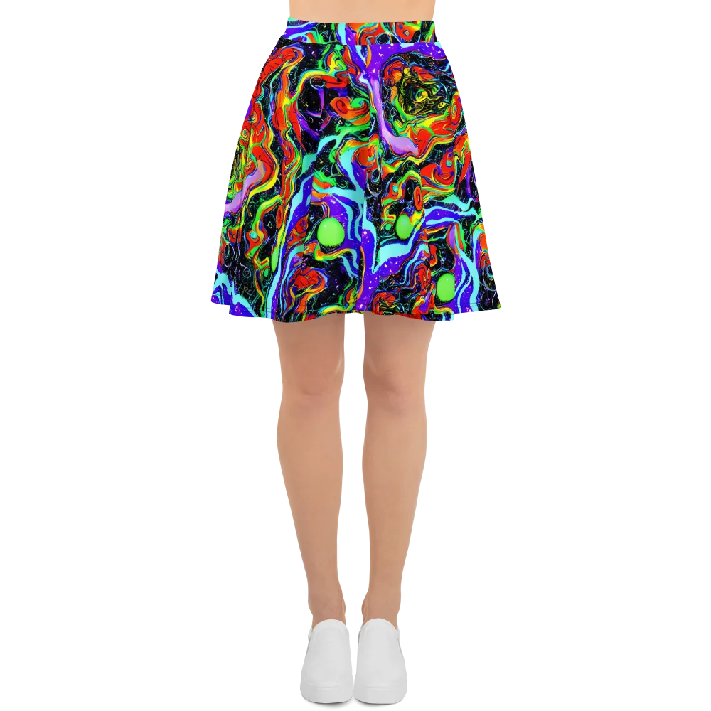Radiant Undertow on Skater Skirt — Front