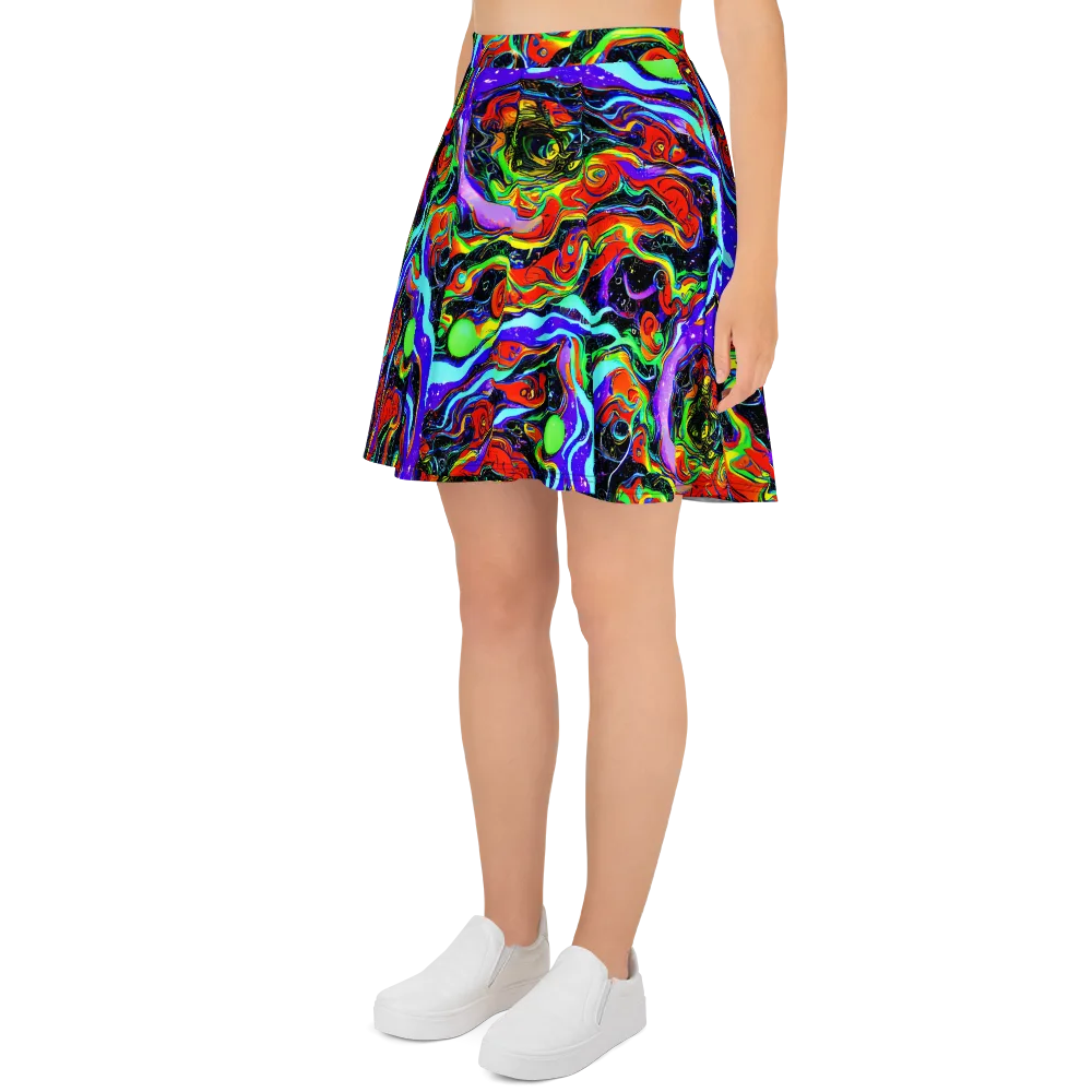 Radiant Undertow on Skater Skirt — Left