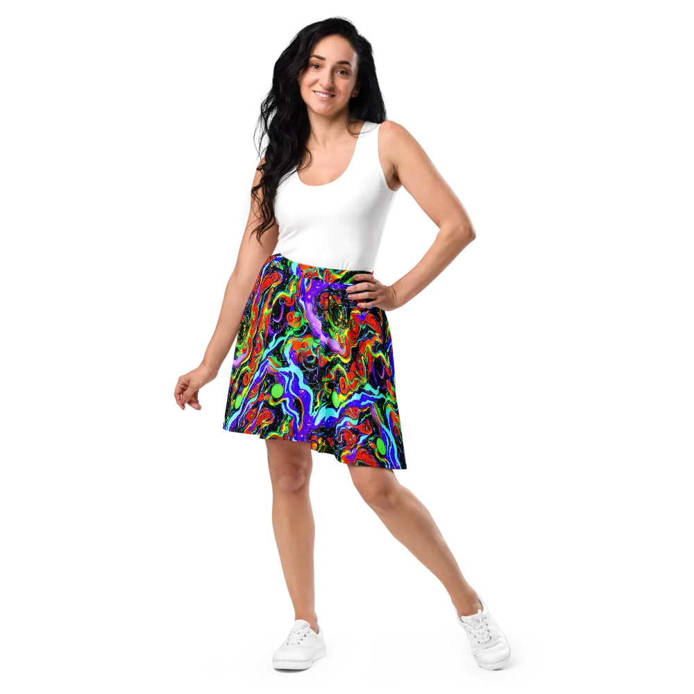 Radiant Undertow on Skater Skirt — Front