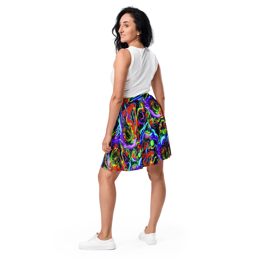 Radiant Undertow on Skater Skirt — Back