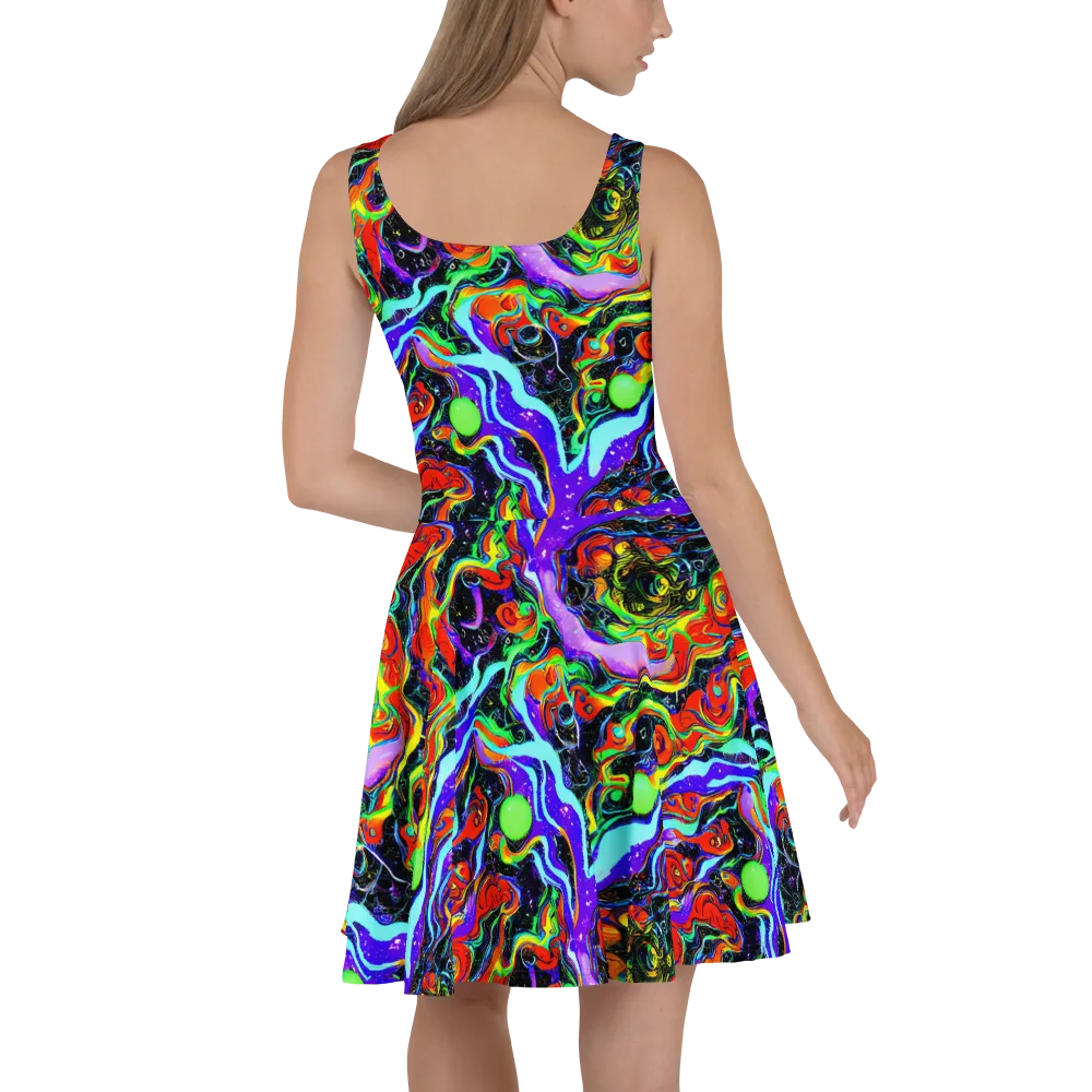Radiant Undertow on Skater Dress — Back