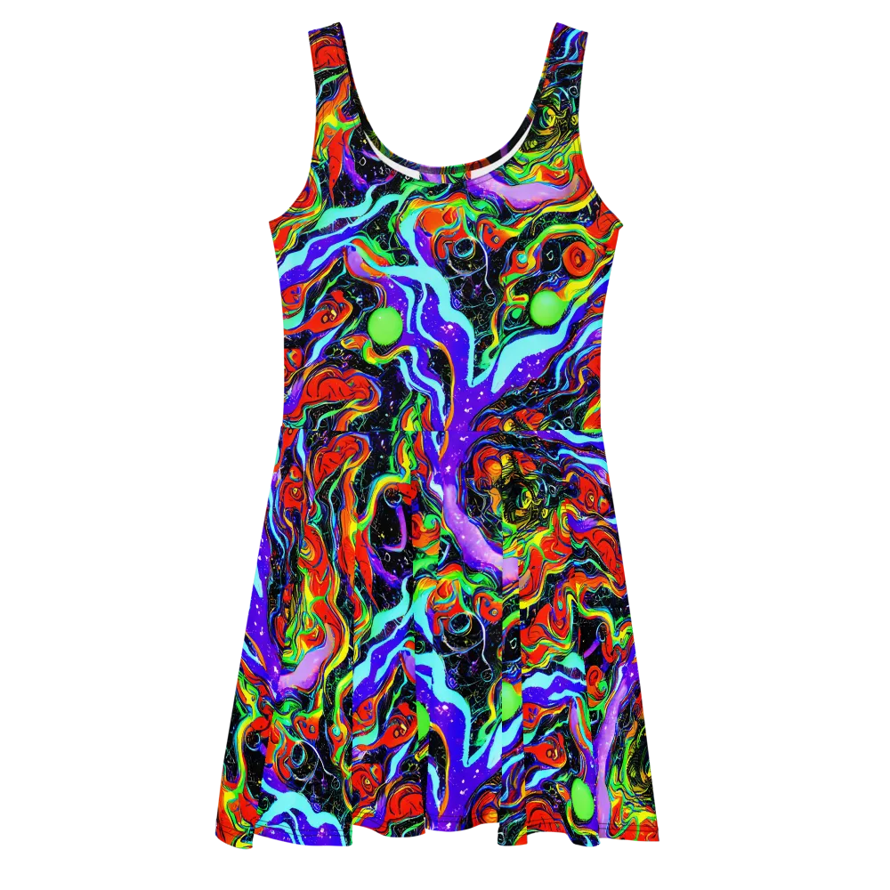 Radiant Undertow on Skater Dress — Front