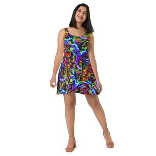 Radiant Undertow on a Skater Dress
