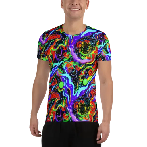Radiant Undertow on a Men's Athletic T-Shirt