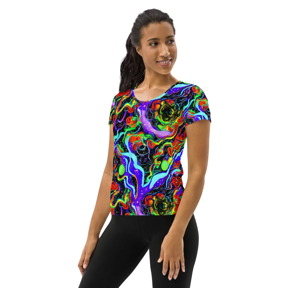Radiant Undertow on Women's Athletic T-Shirt — Left