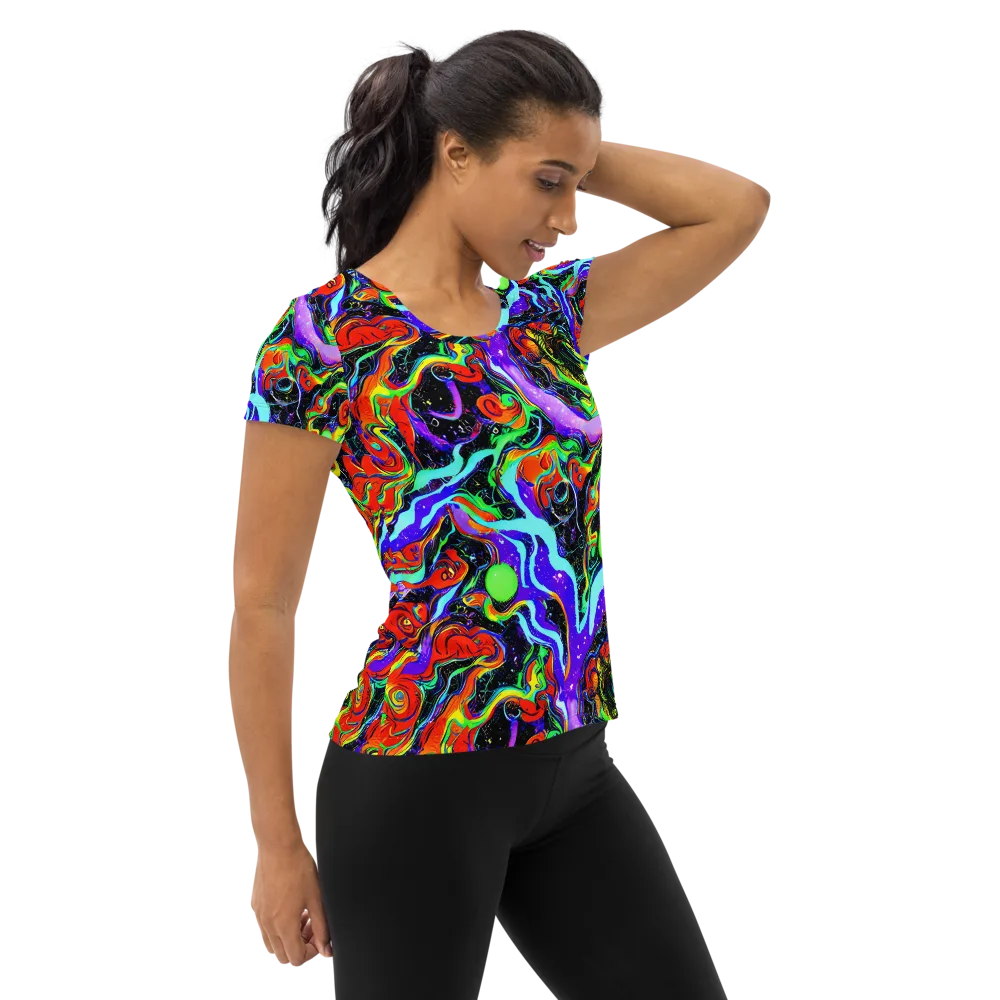 Radiant Undertow on Women's Athletic T-Shirt — Right