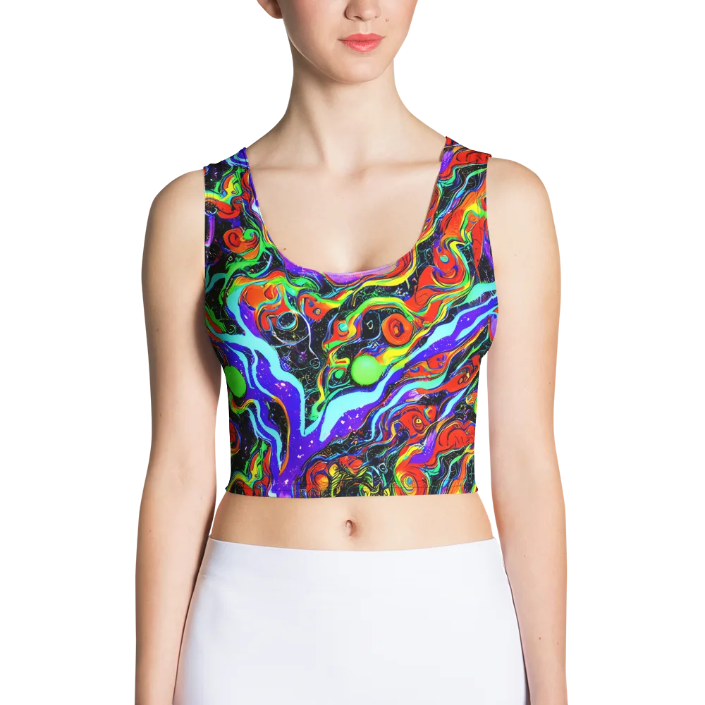 Radiant Undertow on Crop Top — Front