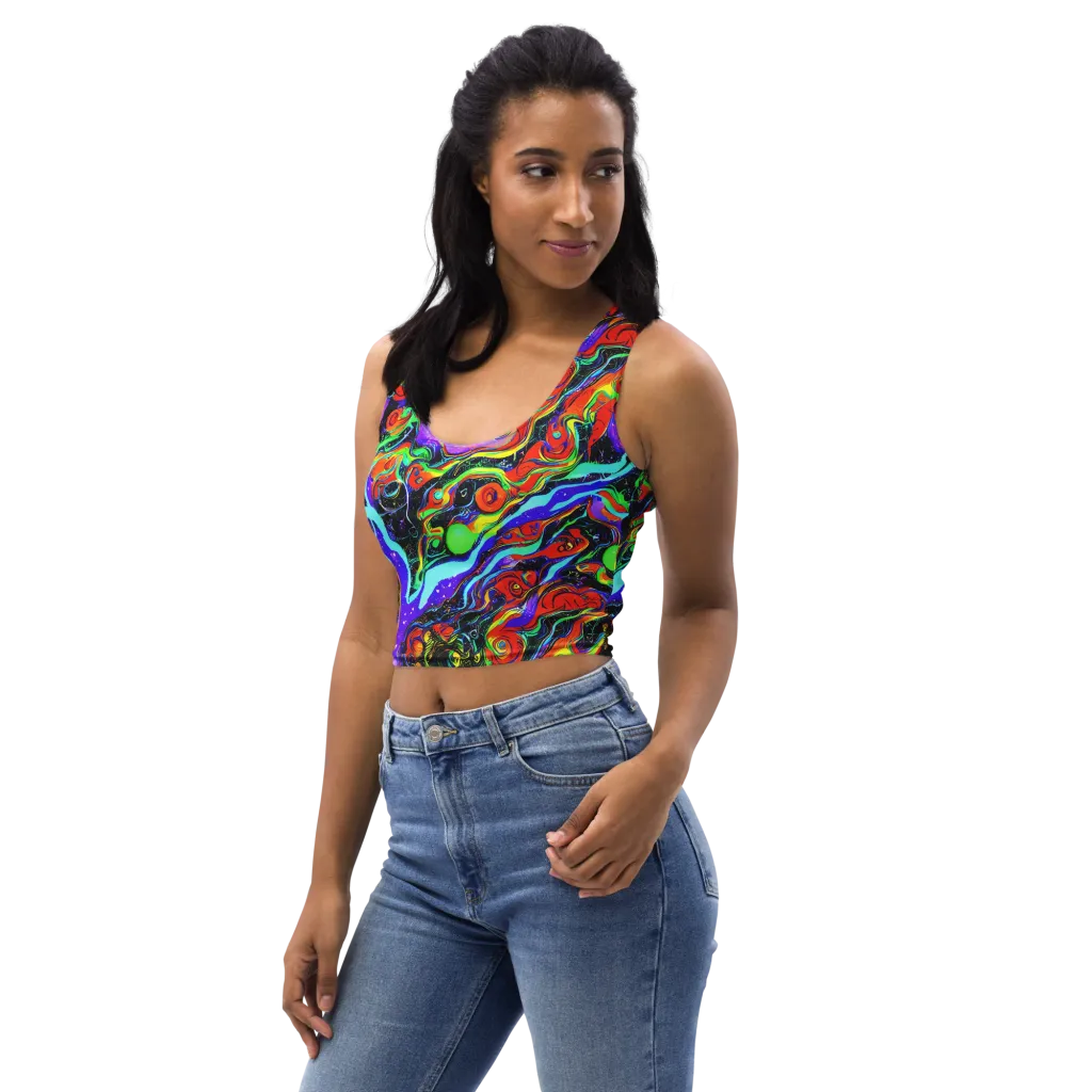 Radiant Undertow on Crop Top — Left Front