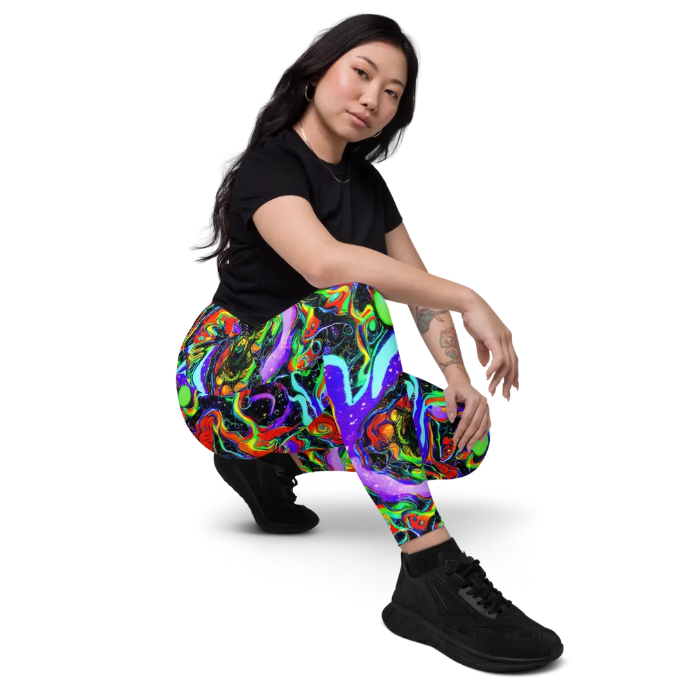 Radiant Undertow on Leggings with Pockets — Right Front