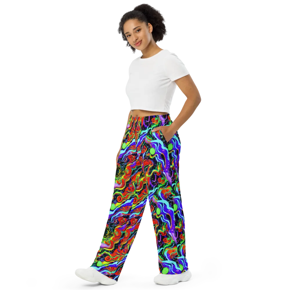 Radiant Undertow on Wide-Leg Pants — Left Front