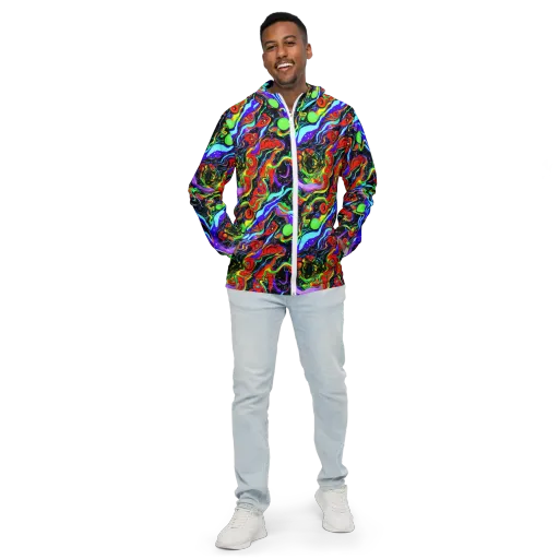 Radiant Undertow on a Men's Windbreaker