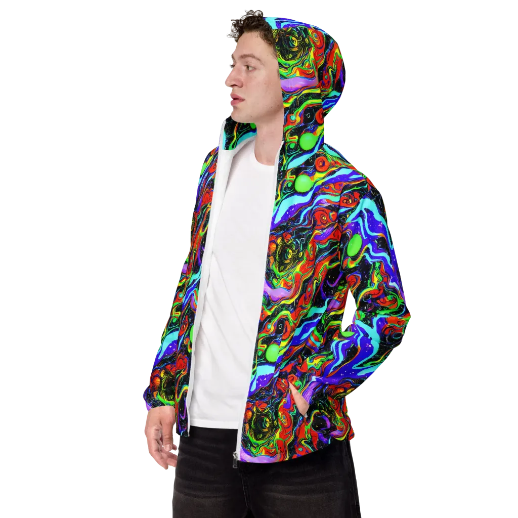 Radiant Undertow on Men's Windbreaker — Left Front