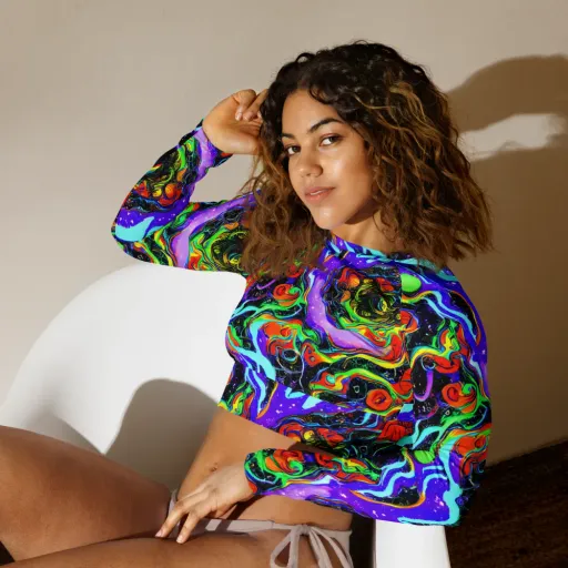 Radiant Undertow on a Long Sleeve Crop Top