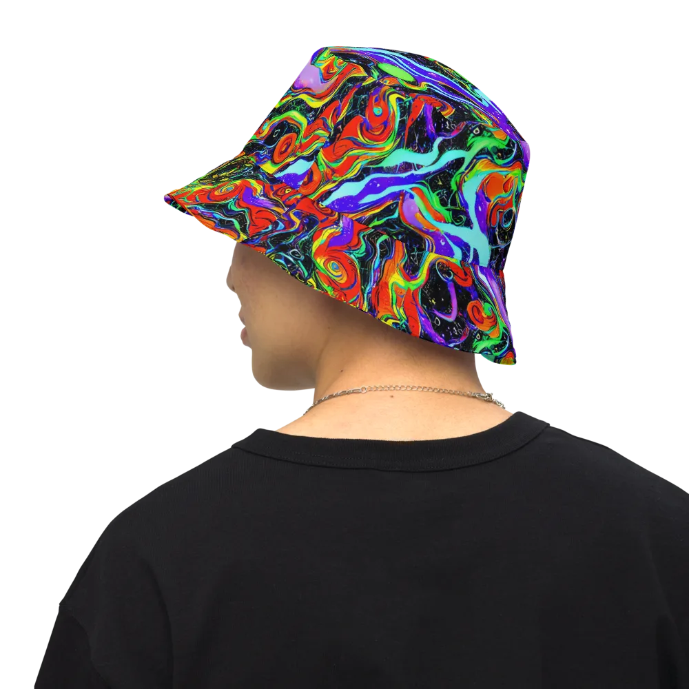 Radiant Undertow on Reversible Bucket Hat — Back Inside