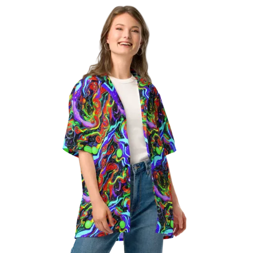 Radiant Undertow on a Button Shirt