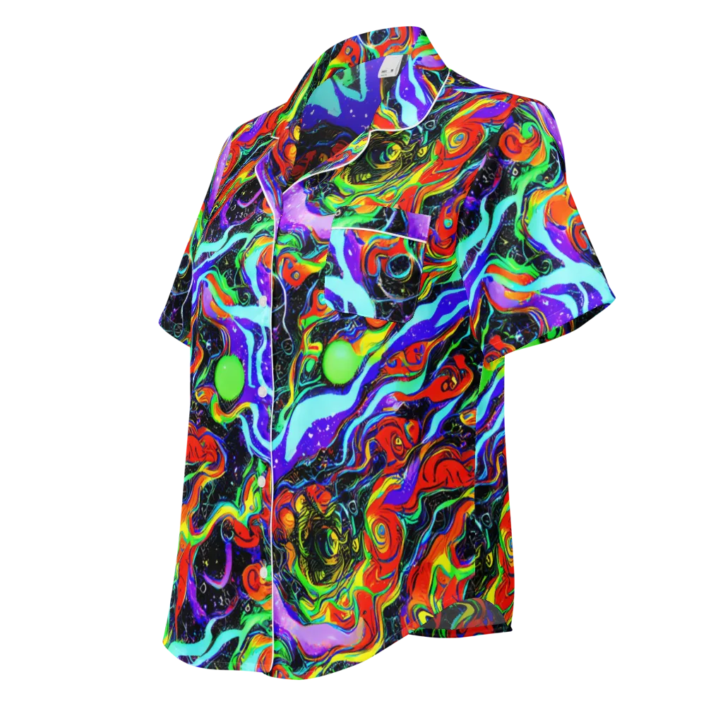 Radiant Undertow on Women's Short Sleeve Pajama Top — Left Front