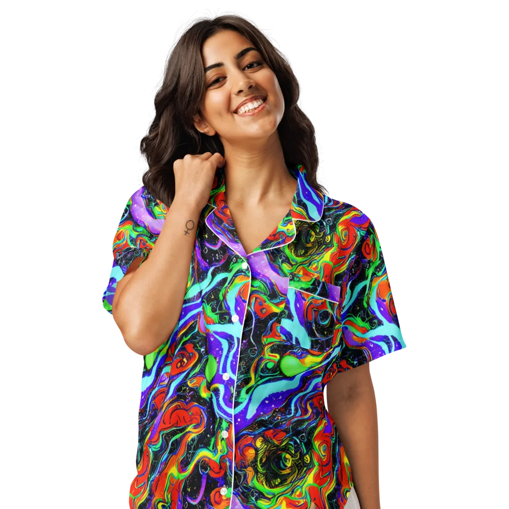 Radiant Undertow on Women's Short Sleeve Pajama Top — Front