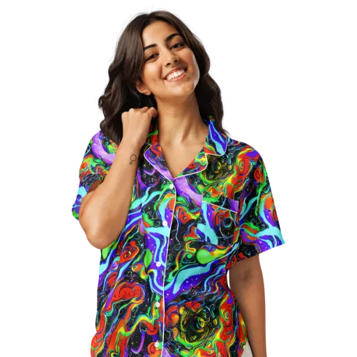 Radiant Undertow on a Women's Short Sleeve Pajama Top
