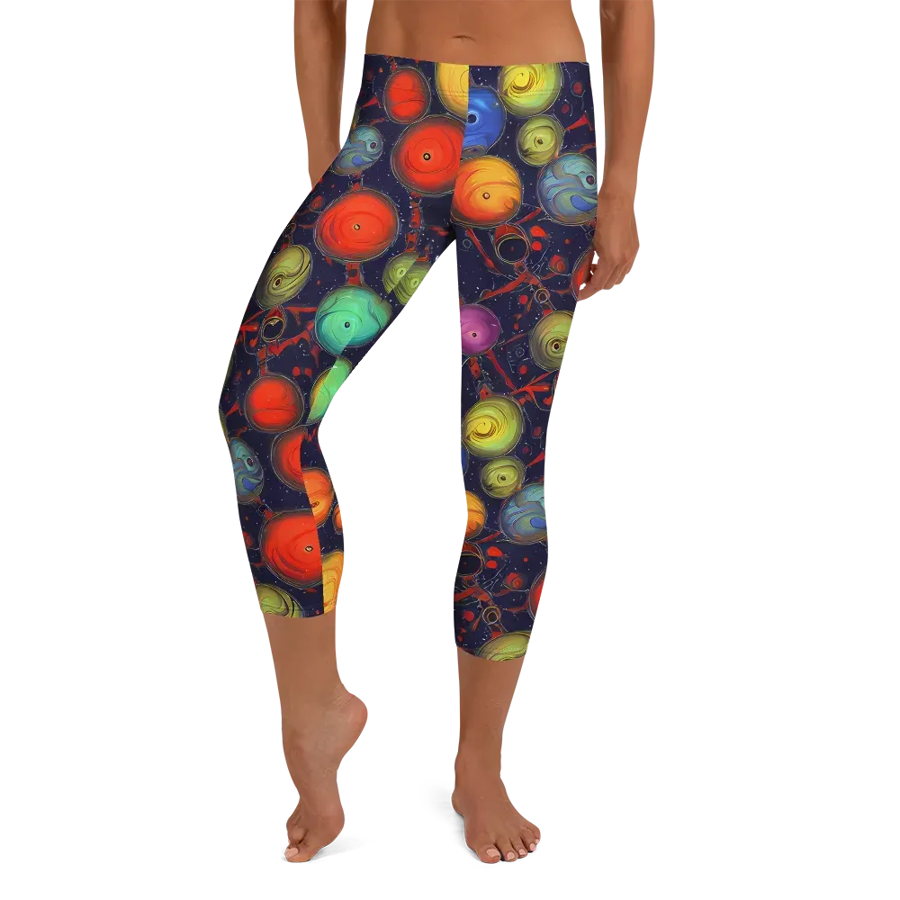 Orbiting Kaleidoscope on Capri Leggings — Front