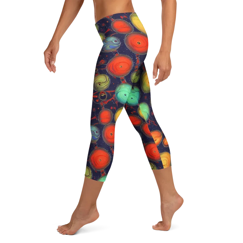 Orbiting Kaleidoscope on Capri Leggings — Left