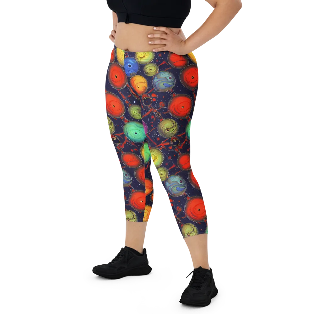 Orbiting Kaleidoscope on Capri Leggings — Front