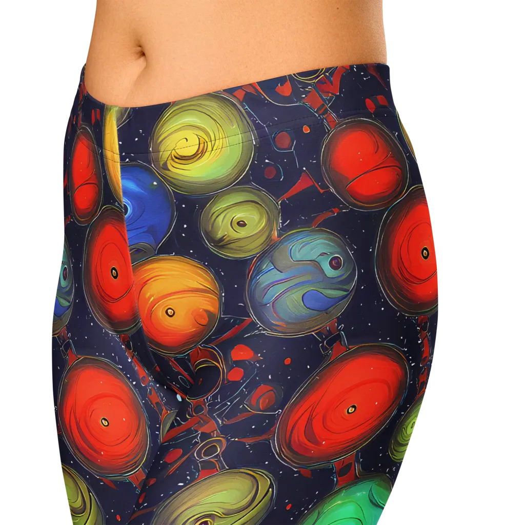 Orbiting Kaleidoscope on Capri Leggings — Zoomed-in