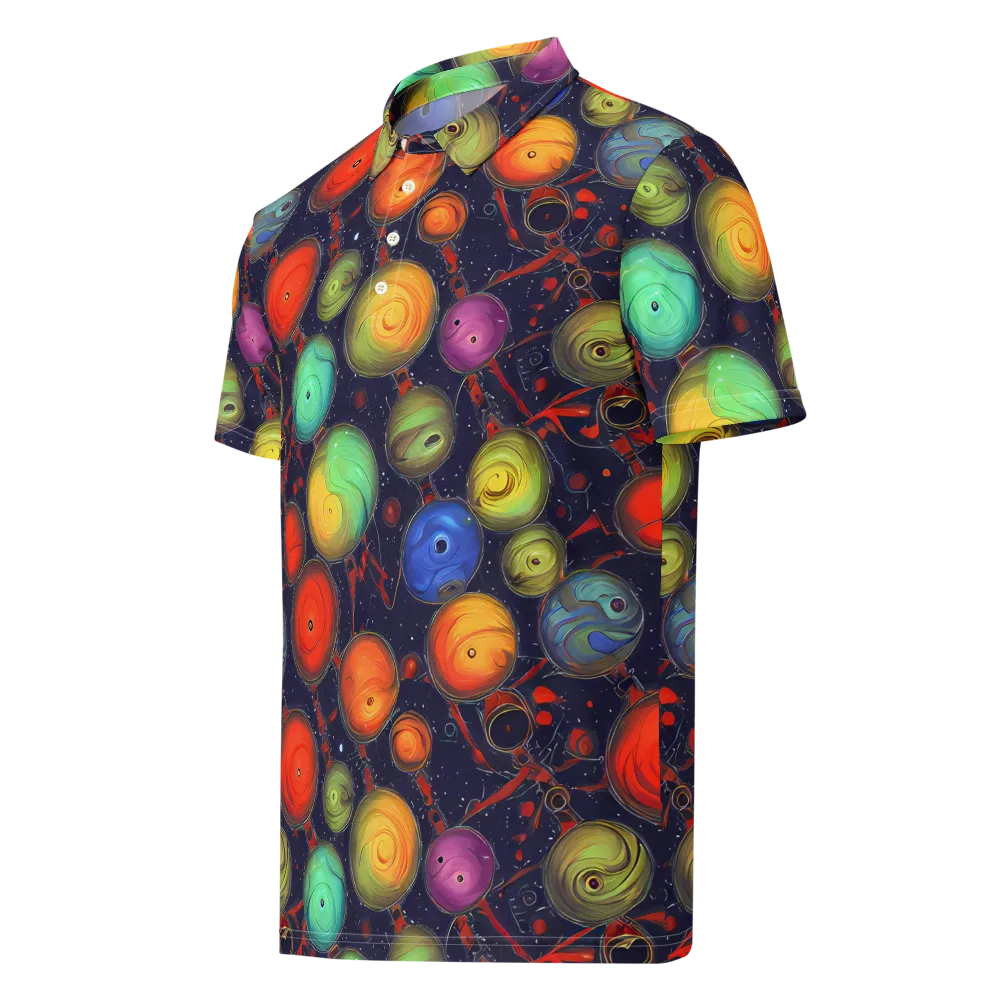 Orbiting Kaleidoscope on Men's Slim Fit Polo Shirt — Left Front