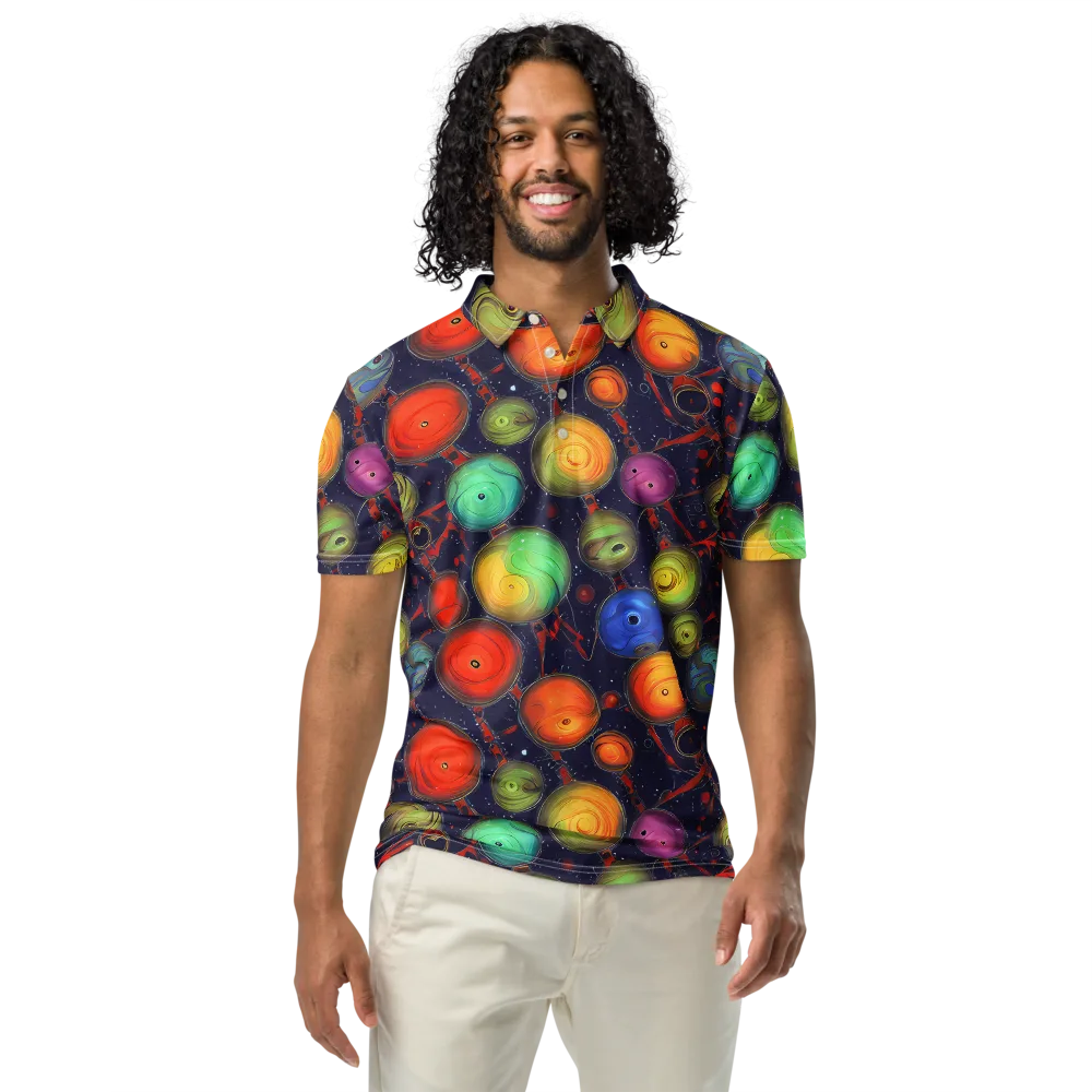 Orbiting Kaleidoscope on Men's Slim Fit Polo Shirt — Front