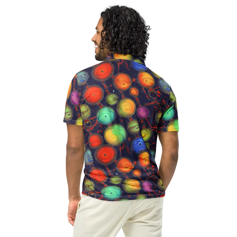 Orbiting Kaleidoscope on Men's Slim Fit Polo Shirt — Back