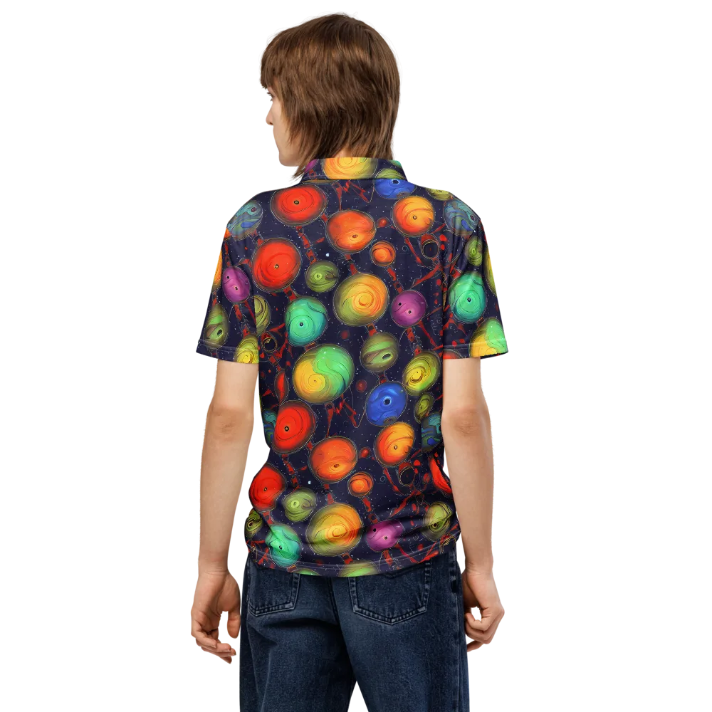 Orbiting Kaleidoscope on Men's Slim Fit Polo Shirt — Back