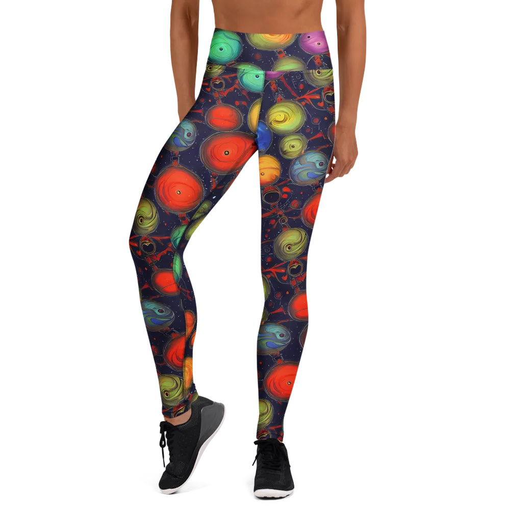 Orbiting Kaleidoscope on Yoga Leggings — Front