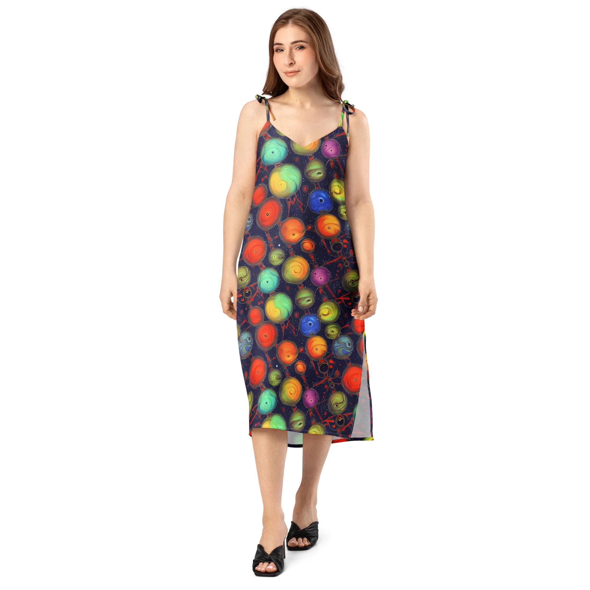 Orbiting Kaleidoscope on Slip Dress — Front