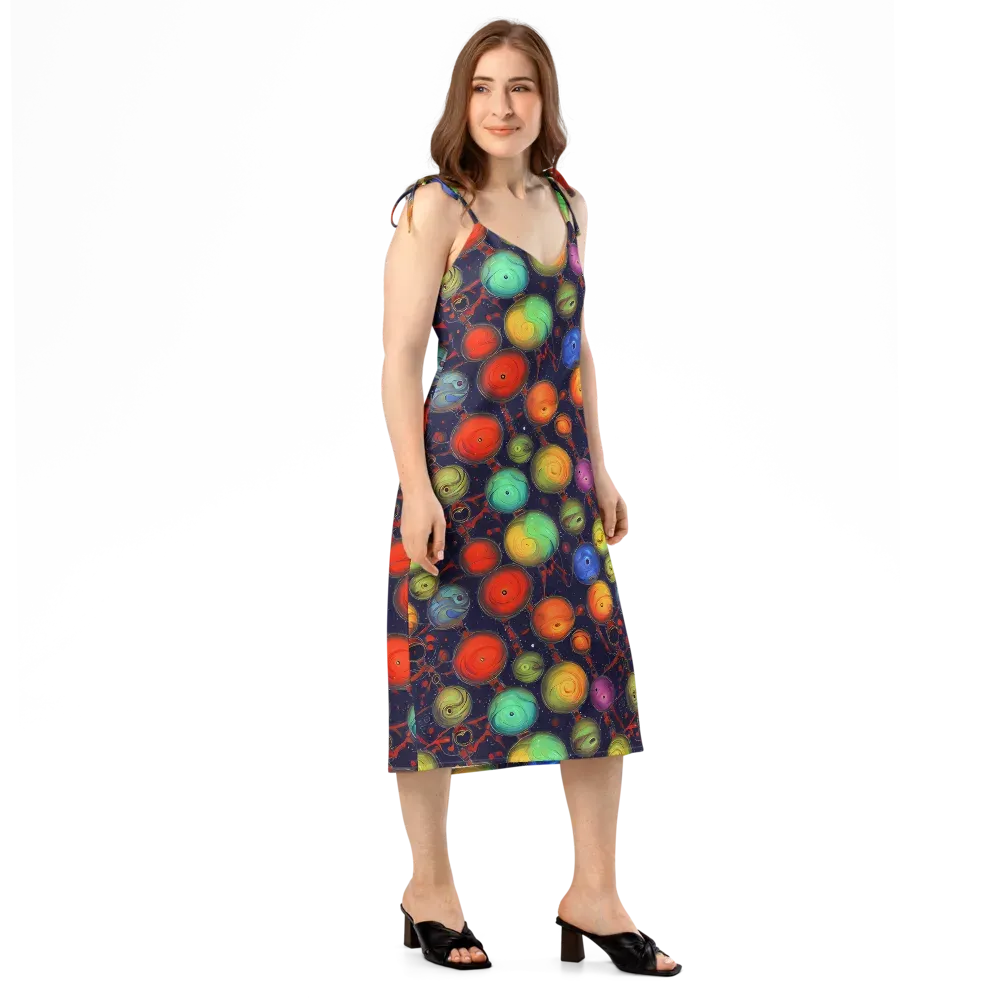 Orbiting Kaleidoscope on Slip Dress — Right Front