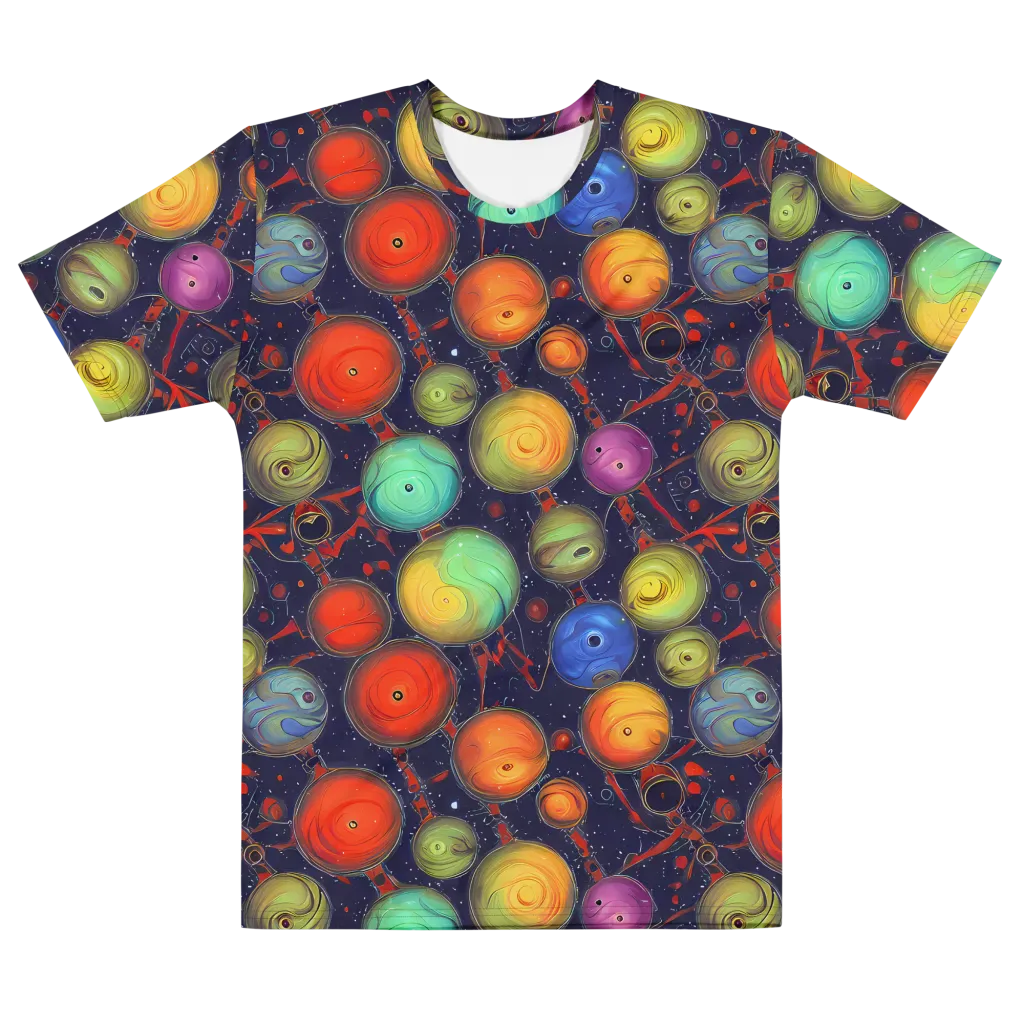 Orbiting Kaleidoscope on Men's Cotton Crew Neck T-Shirt — Front