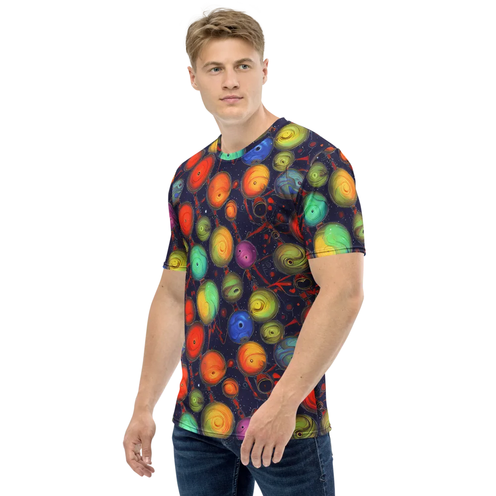 Orbiting Kaleidoscope on Men's Crew Neck T-Shirt — Left