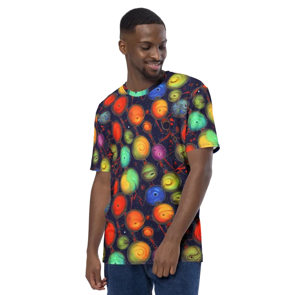 Orbiting Kaleidoscope on Men's Crew Neck T-Shirt — Left