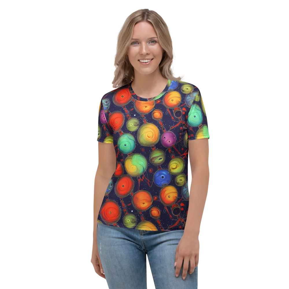 Orbiting Kaleidoscope on Women's Crew Neck T-Shirt — Front