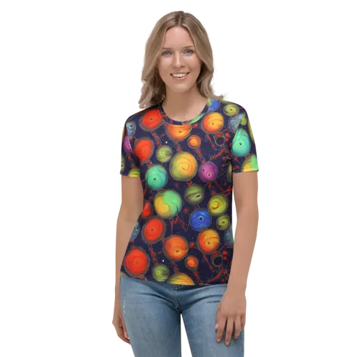 Orbiting Kaleidoscope on a Women's Crew Neck T-Shirt