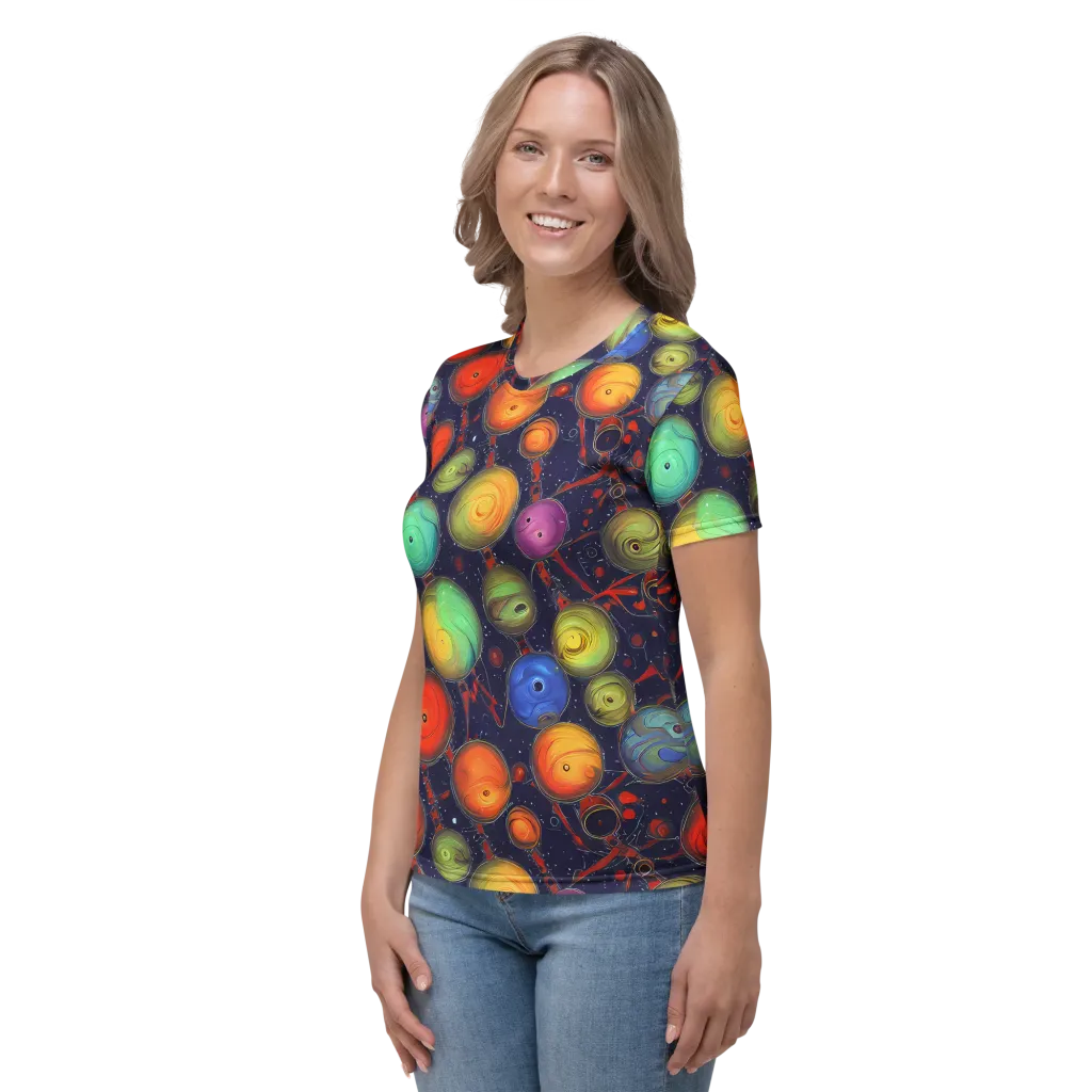Orbiting Kaleidoscope on Women's Crew Neck T-Shirt — Left