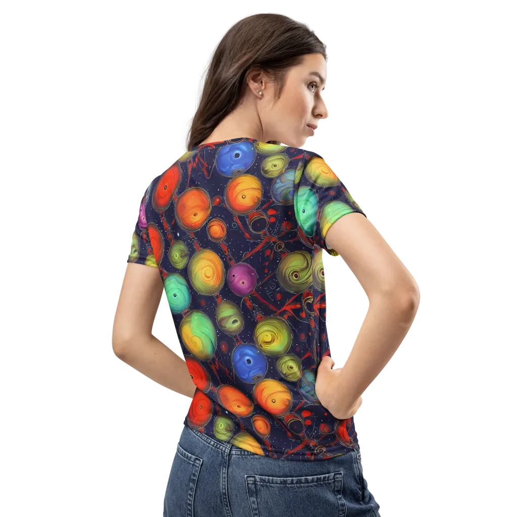 Orbiting Kaleidoscope on Women's Crew Neck T-Shirt — Back