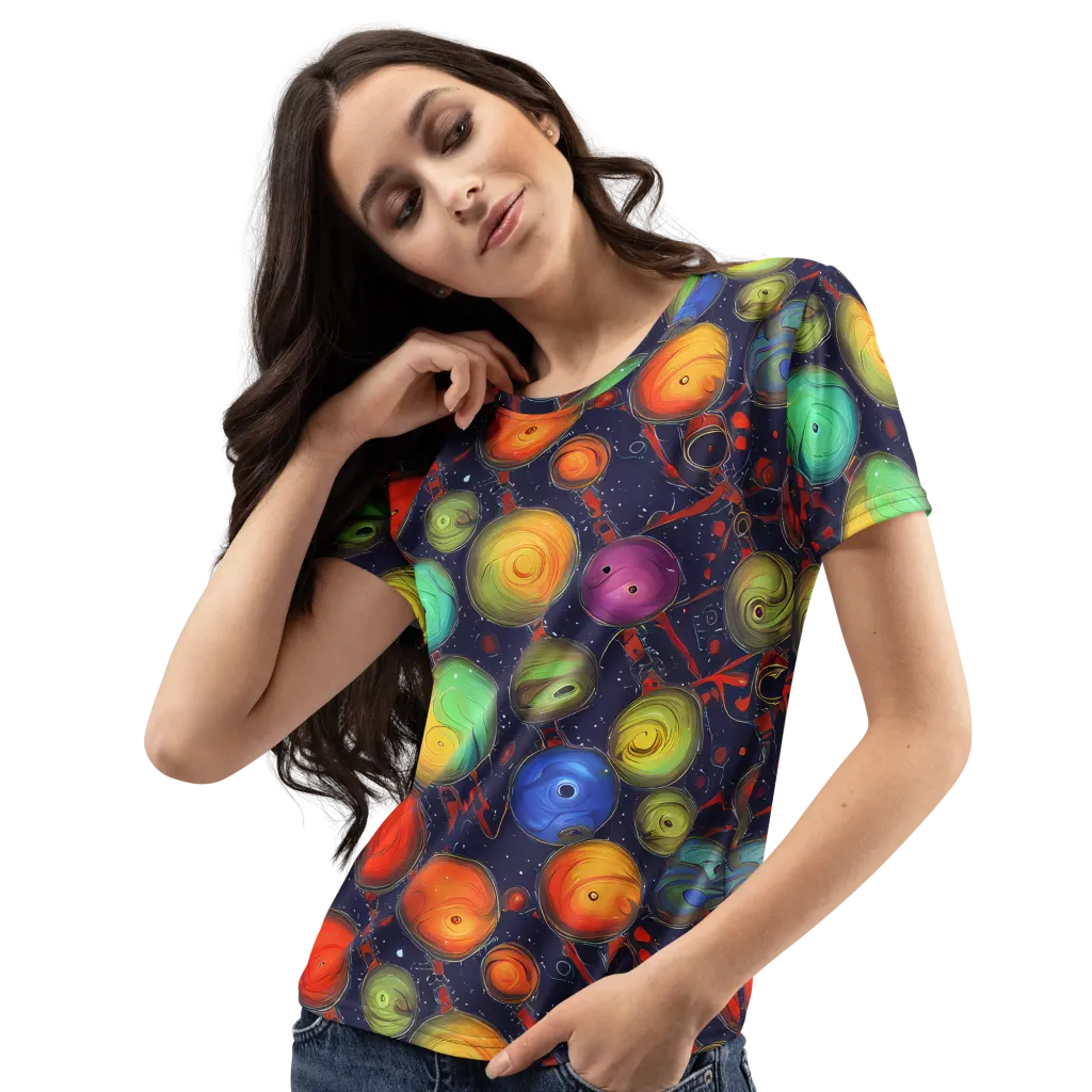 Orbiting Kaleidoscope on Women's Crew Neck T-Shirt — Left Front