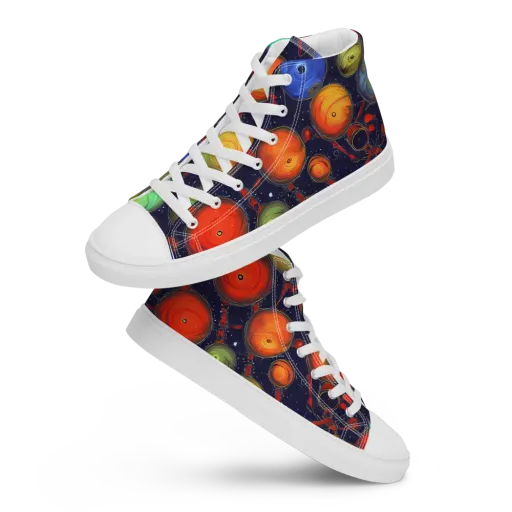 Orbiting Kaleidoscope on a Women's High Top Canvas Shoes