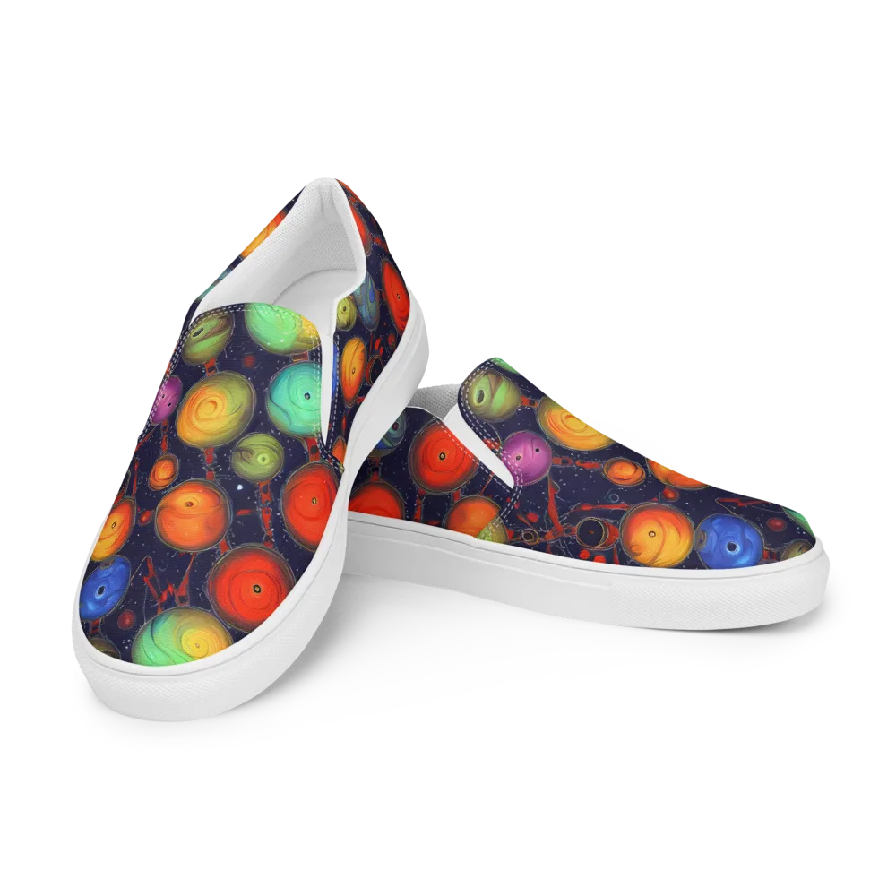 Orbiting Kaleidoscope on Men's Slip-On Canvas Shoes — Left Front