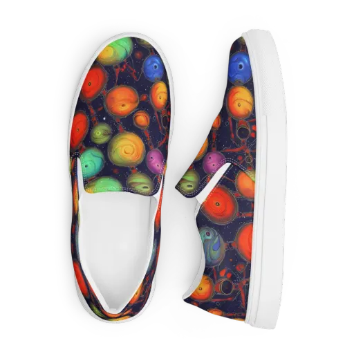 Orbiting Kaleidoscope on a Men's Slip-On Canvas Shoes