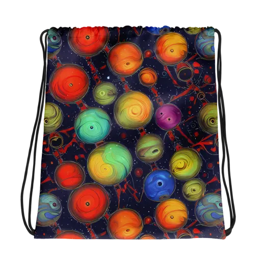Orbiting Kaleidoscope on a Drawstring Bag