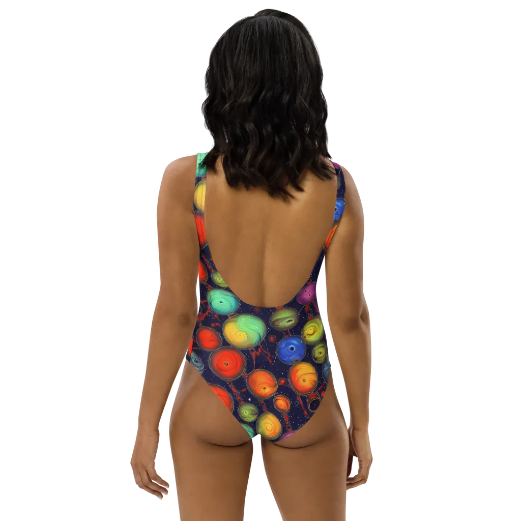 Orbiting Kaleidoscope on One-Piece Swimsuit — Back