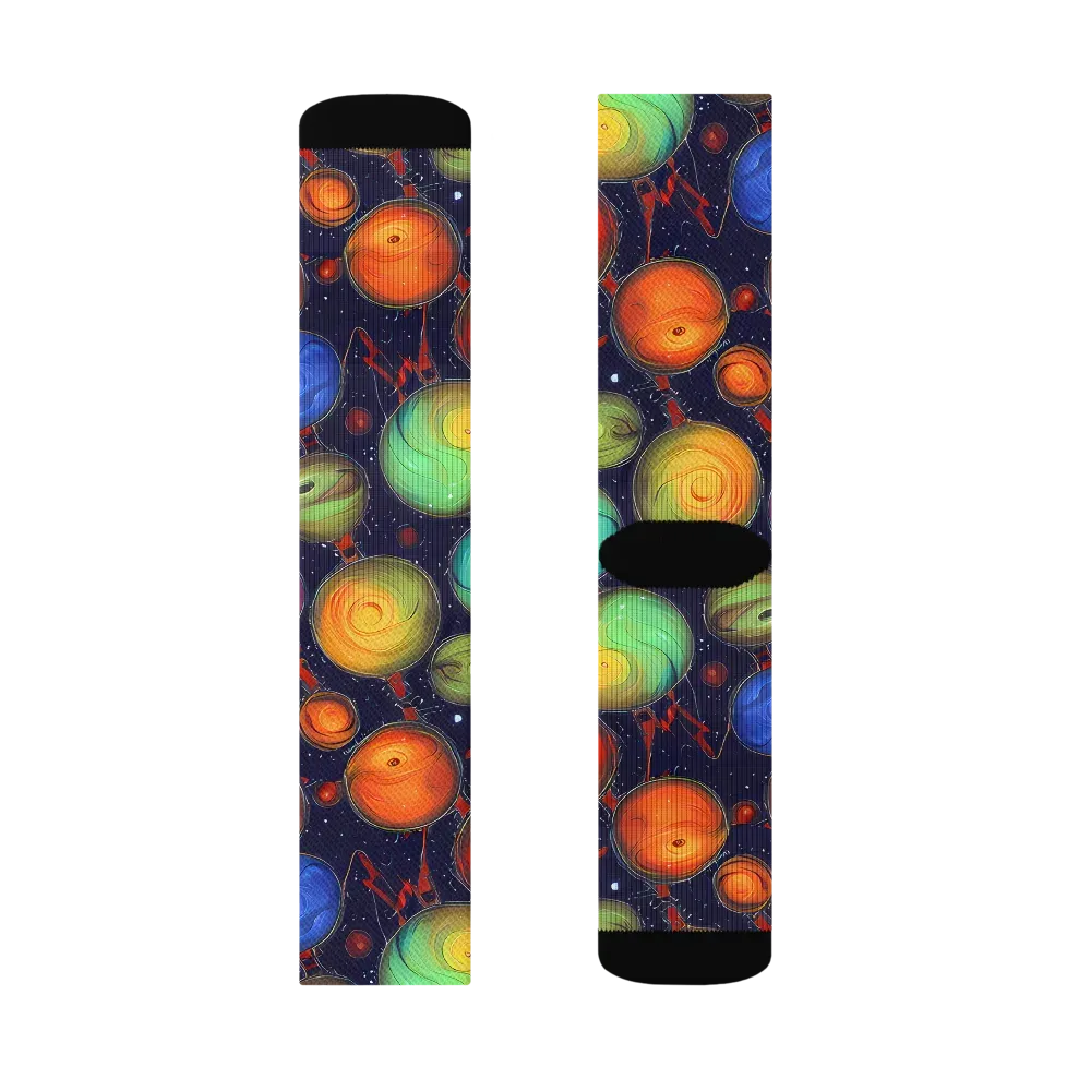 Orbiting Kaleidoscope on Socks — Right Sock