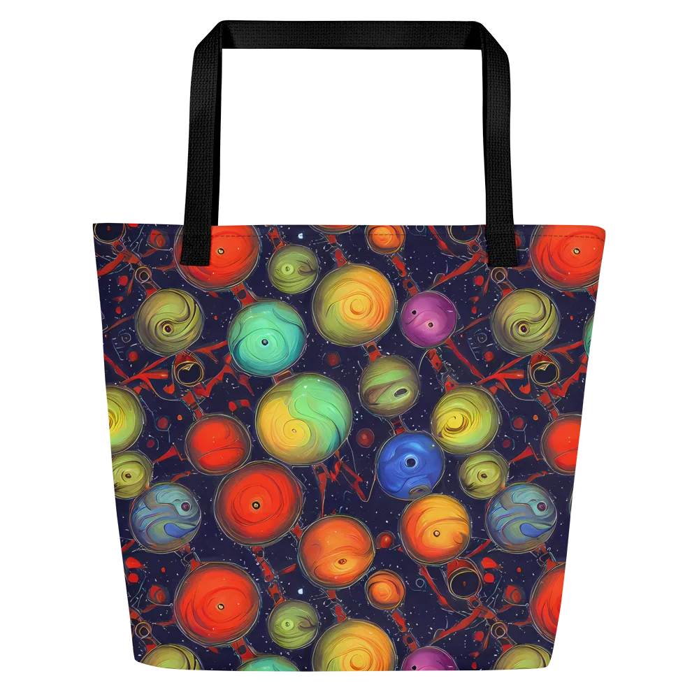 Orbiting Kaleidoscope on Large Tote Bag W/ Pocket — Front